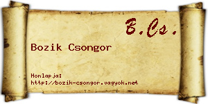 Bozik Csongor névjegykártya